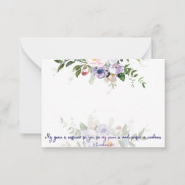 私の優雅さは十分である、パステルウォーター色のフローラ ノートカード