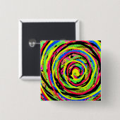 私の元の抽象芸術のイメージでピ絵を描ン。 缶バッジ (正面&裏面)