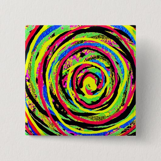 私の元の抽象芸術のイメージでピ絵を描ン。 缶バッジ (正面)