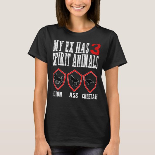 私の元は3つの霊動物を持っている元妻の夫の離婚 Tシャツ (正面)