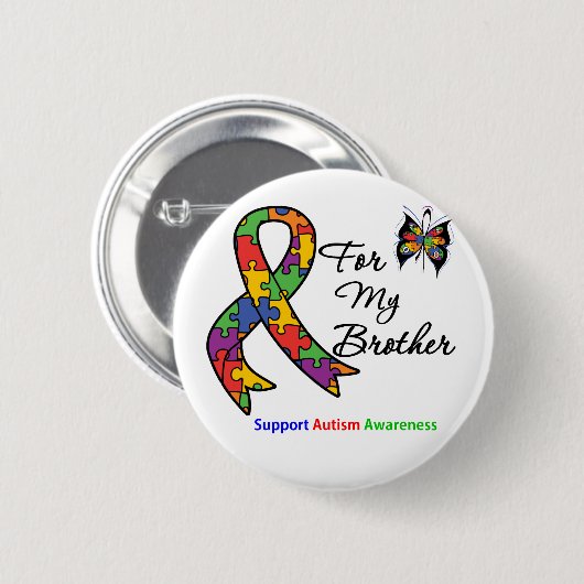 私の兄に対する自閉症の意識 缶バッジ (正面&裏面)