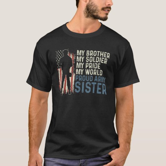 私の兄の兵士のヒーロー軍の妹誇りを持ったの女性 Tシャツ (正面)
