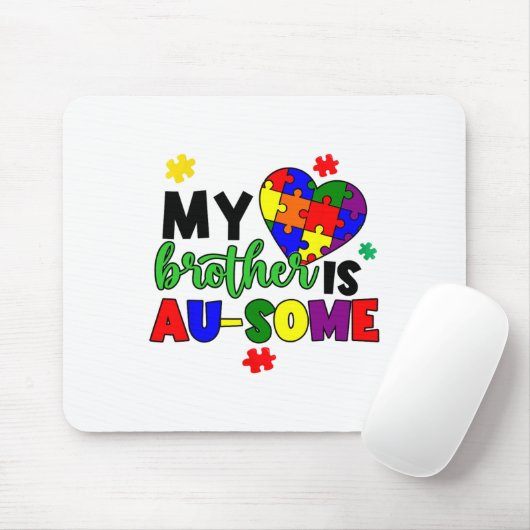 私の兄はオソーム自閉症意識ママパパキッド マウスパッド (マウス)