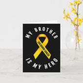 私の兄は私のヒーロー小児がん認識度T カード (黄色い花)