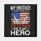 私の兄は私のヒーロー誇りを持ったアメリカの退役軍人 マグネット (正面)