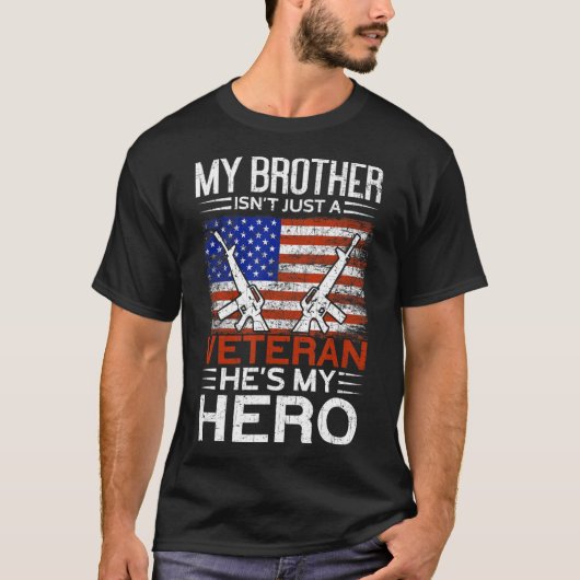 私の兄は私のヒーロー誇りを持ったアメリカの退役軍人 Tシャツ (正面)
