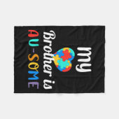 私の兄は自閉症の意識がある フリースブランケット (正面(横))