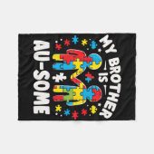 私の兄は自閉症素晴らし意識だカラフル フリースブランケット (正面(横))