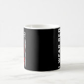 私の兄への赤いリボン ハートの病気啓発  コーヒーマグカップ (中央)