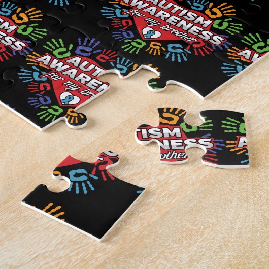 私の兄弟のための自閉症の認識度 ジグソーパズル (側面)