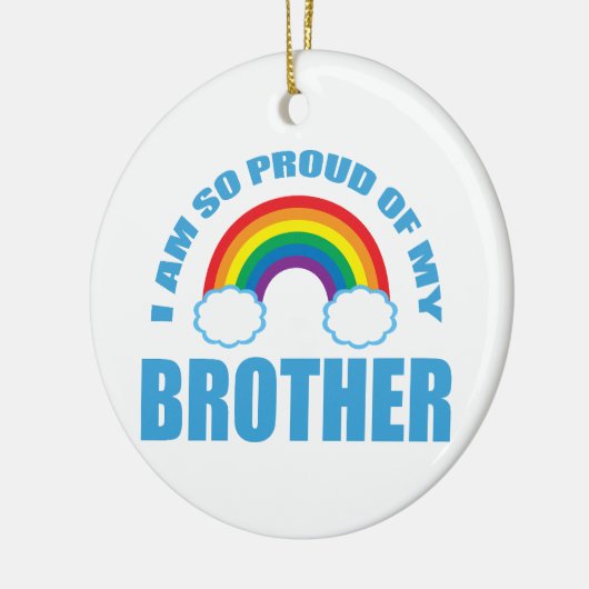 私の兄誇りを持った弟のレインボーゲイプライド・クリスマス セラミックオーナメント (左)