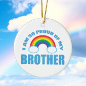 私の兄誇りを持った弟のレインボーゲイプライド・クリスマス セラミックオーナメント