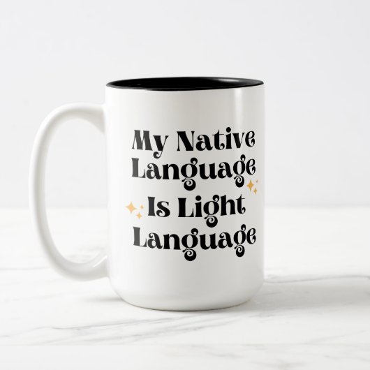私の先住民言語は軽言語マグカップ ツートーンマグカップ (左)