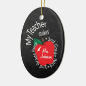 私の先生が2年生のロックを作る |黒板 セラミックオーナメント (左)