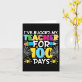 私の先生に小学生の100日の女の子を抱きしめた カード (黄色い花)