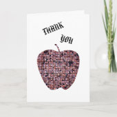 私の先生のためのステンドグラスアップルに感謝 サンキューカード (正面)