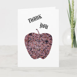 私の先生のためのステンドグラスアップルに感謝 サンキューカード