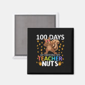 私の先生のナッツを運転する日100th Day Of Schooo マグネット (正面/裏面)