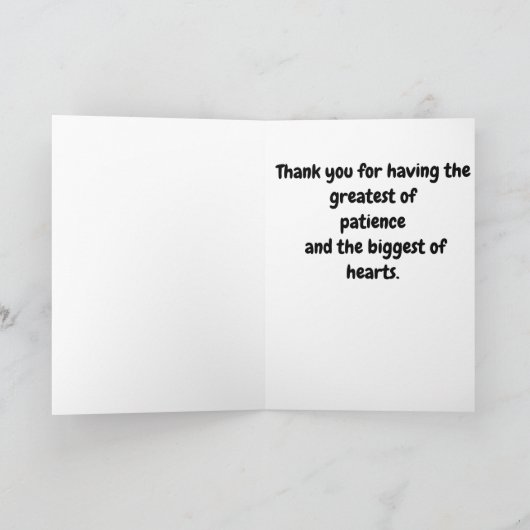 私の先生のモザイク赤のりんごがあることをありがとう サンキューカード (内部)