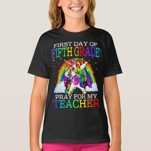 私の先生の第5学年祈の最初の日 Tシャツ (正面)
