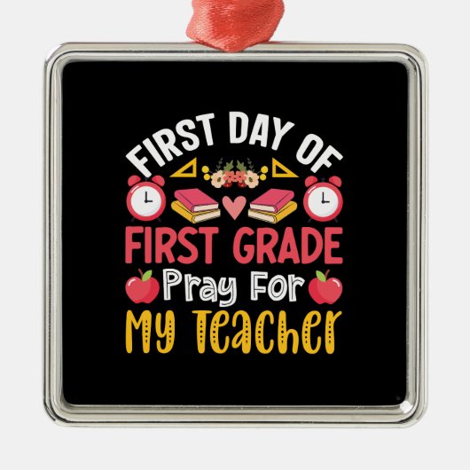 私の先生の1年生祈の最初の日 メタルオーナメント (正面)