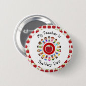 私の先生は最も最高のなボタンPinです 缶バッジ (正面&裏面)