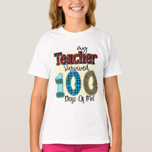 私の先生は私に耐えて100日を生き延びた、面白い Tシャツ