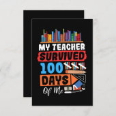 私の先生は私に100日耐えてくれた サンキューカード (正面/裏面)