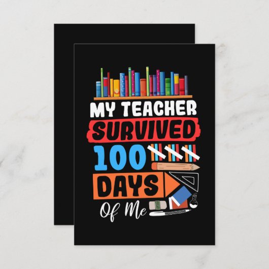 私の先生は私に100日耐えてくれた サンキューカード (正面/裏面)