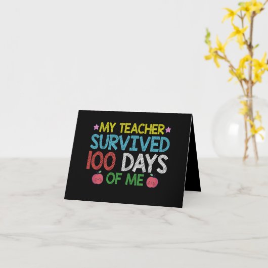 私の先生は私の学校の100日目を生き延びた カード (黄色い花)