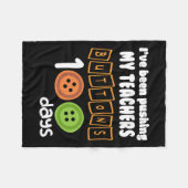 私の先生ボタンを押している100日おもしろいScho フリースブランケット (正面(横))