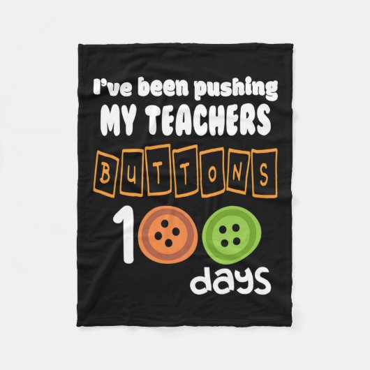 私の先生ボタンを押している100日おもしろいScho フリースブランケット (正面)