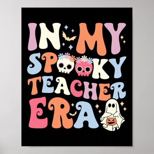 私の先生不気味時代でハロウィーンGroovyウィッチーT ポスター (正面)