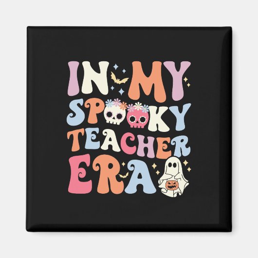 私の先生不気味時代でハロウィーンGroovyウィッチーT マグネット (正面)