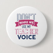 私の先生声を使わない 缶バッジ (正面)