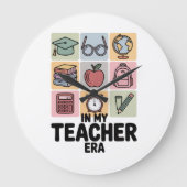 私の先生時代の幼稚園先生生活 ラージ壁時計 (正面)