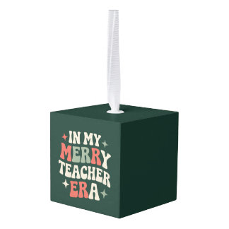 私の先生時代プレスクール先生ライフギフト キューブオーナメント