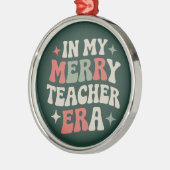 私の先生時代プレスクール先生ライフギフト メタルオーナメント (左)