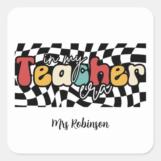 私の先生時代レトロ先生 スクエアシール (正面)