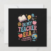 私の先生時代新学期幼稚園 サンキューカード (正面)