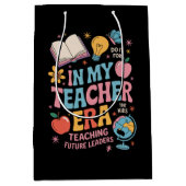 私の先生時代新学期幼稚園 ミディアムペーパーバッグ (正面)