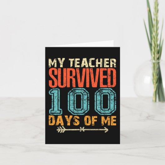 私の先生生き延び100日の私のおもしろい100学校 カード (正面)