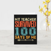 私の先生生き延び100日の私のおもしろい100学校 カード (黄色い花)
