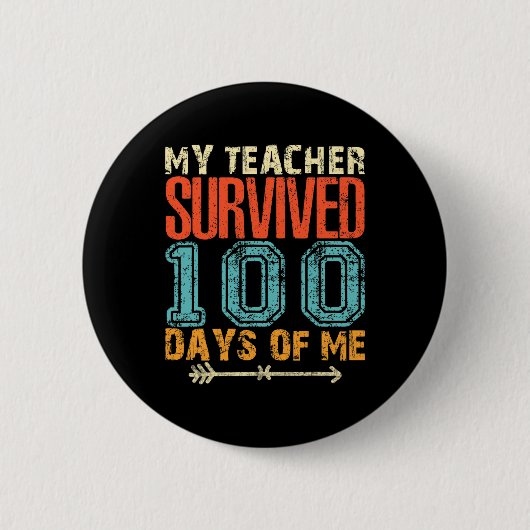 私の先生生き延び100日の私のおもしろい100学校 缶バッジ (正面)