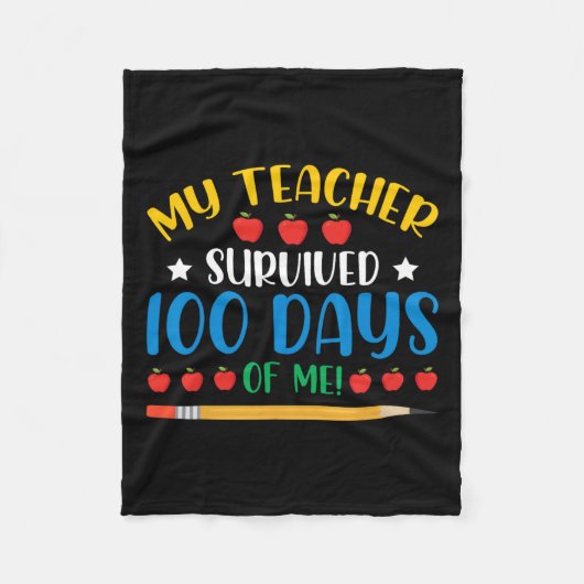 私の先生生き延び100日の私のおもしろい100日 フリースブランケット (正面)