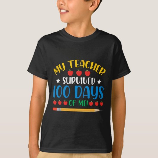 私の先生生き延び100日の私のおもしろい100日 Tシャツ (正面)