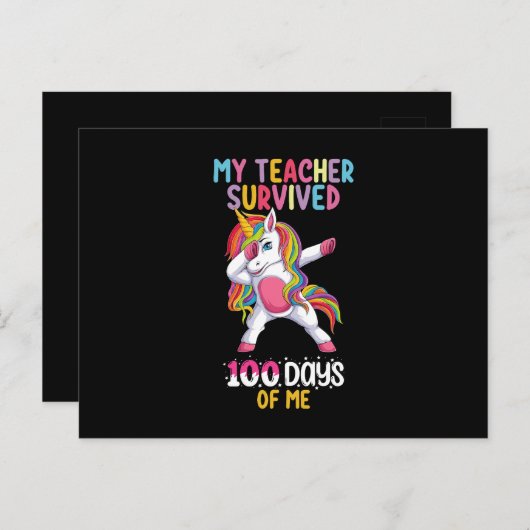 私の先生生き延び100日の私の学校ユニコーン ポストカード (正面/裏面)