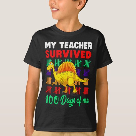 私の先生生き延び100日の私の恐竜の子供 Tシャツ (正面)