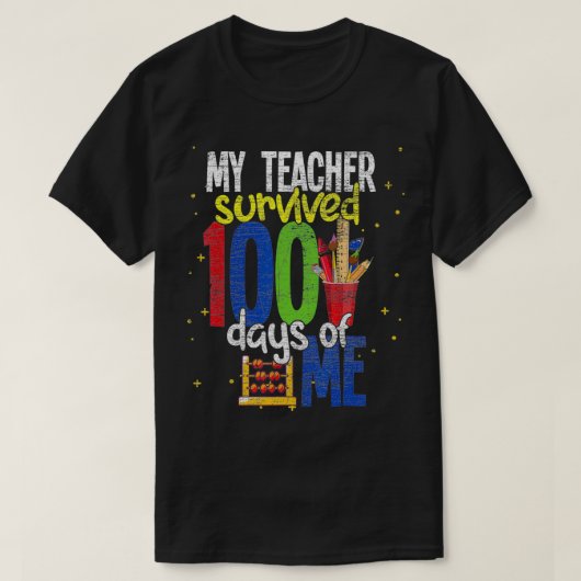 私の先生生き延び100日の私の100日のSch Tシャツ (デザイン正面)