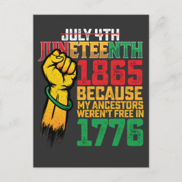 私の先祖は1776年7月4日には自由ではなかったから インビテーションポストカード